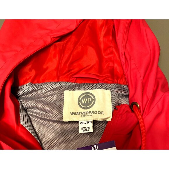 Weatherproof Red Hooded Windbreaker Jacket XXL Women’s Lightweight Water-Resista - Picture 4 of 5